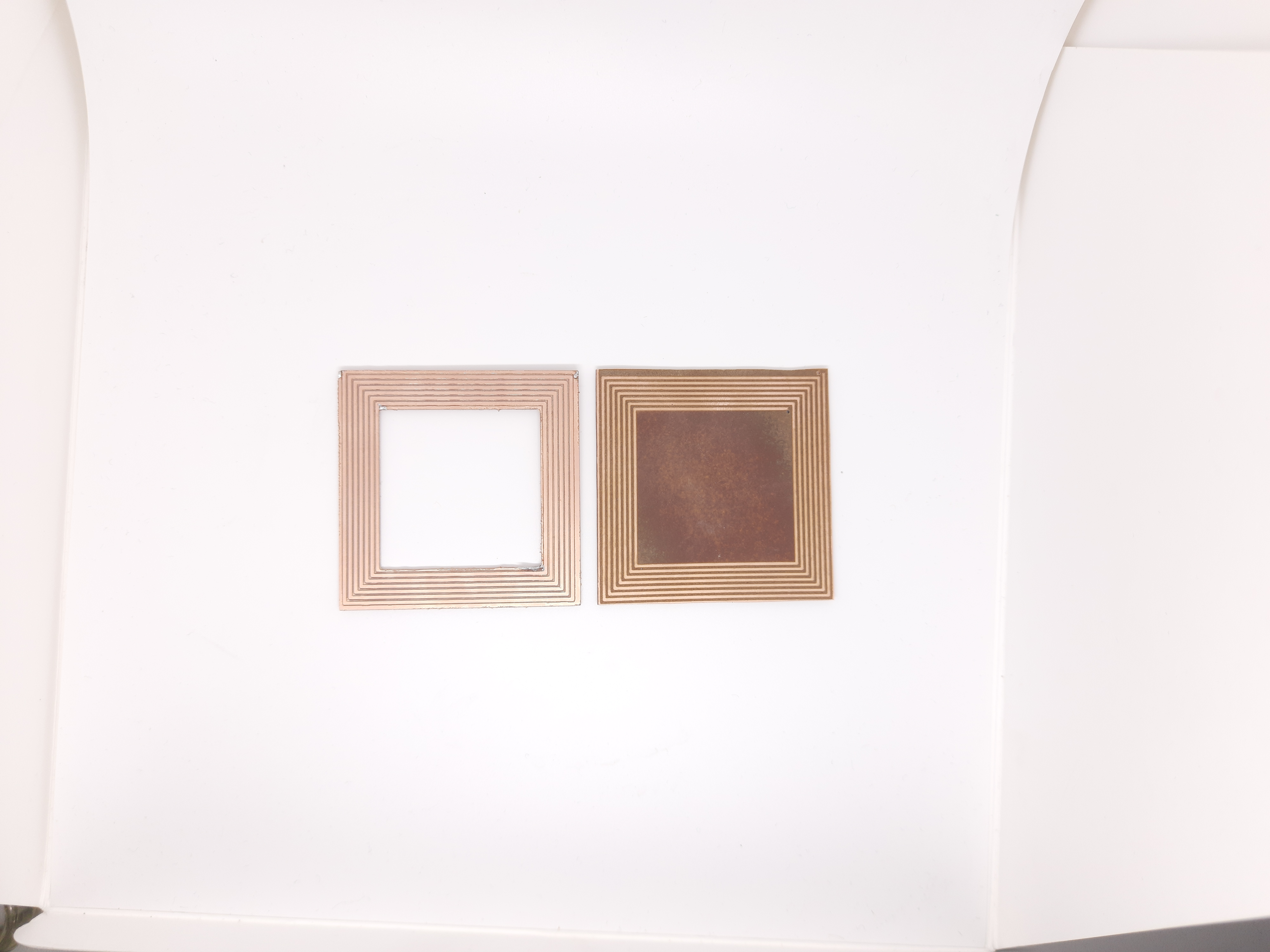 CNC-milled NFC antennas – front and back
